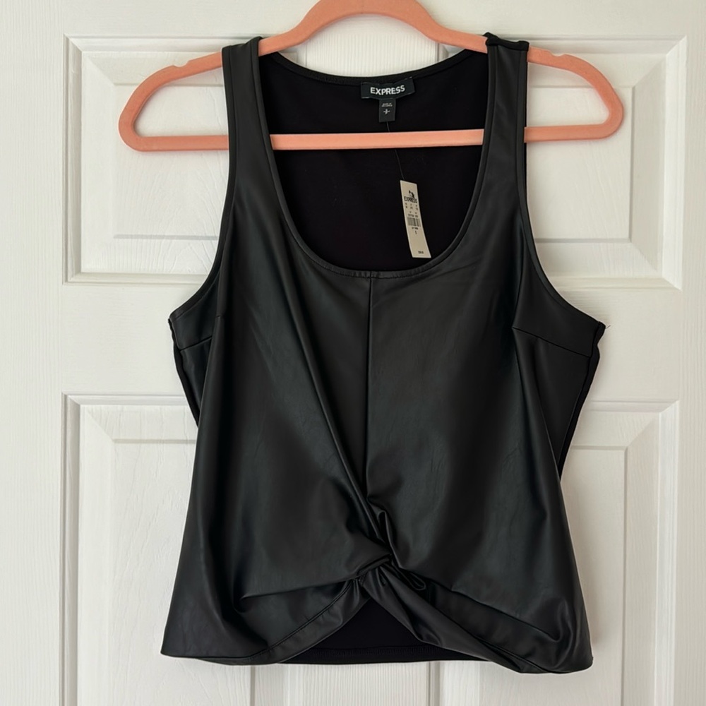 Express Faux Leather Top